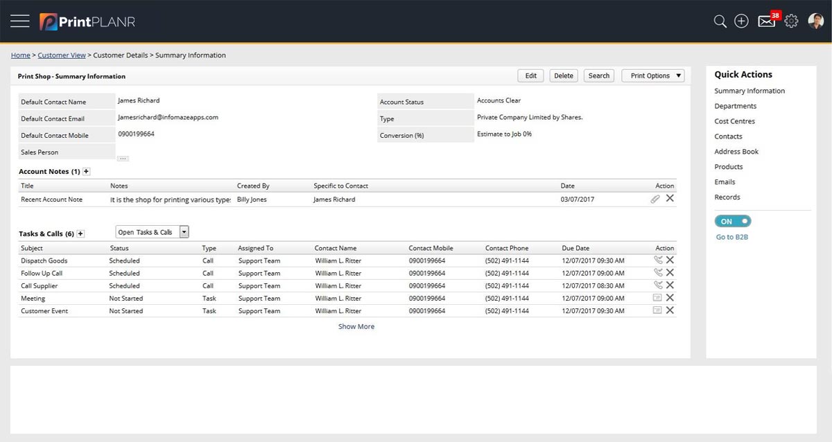 Advanced Print CRM Module-PrintPlanr