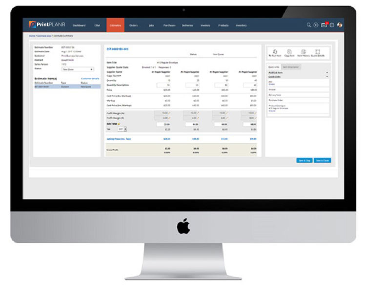 Estimating Module of SIGN MIS SOFTWARE